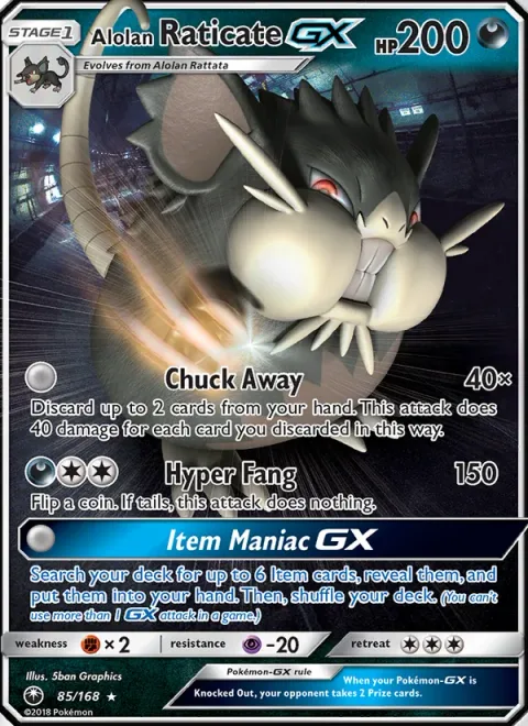 Alolan Raticate GX [Chuck Away | Hyper Fang | Item Maniac GX]