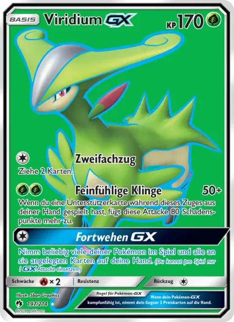 Virizion GX [Double Draw | Sensitive Blade | Breeze Away GX]