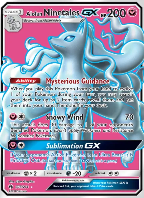 Alolan Ninetales GX [Mysterious Guidance | Snowy Wind | Sublimation GX]