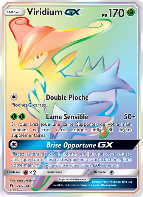 Virizion GX [Double Draw | Sensitive Blade | Breeze Away GX]