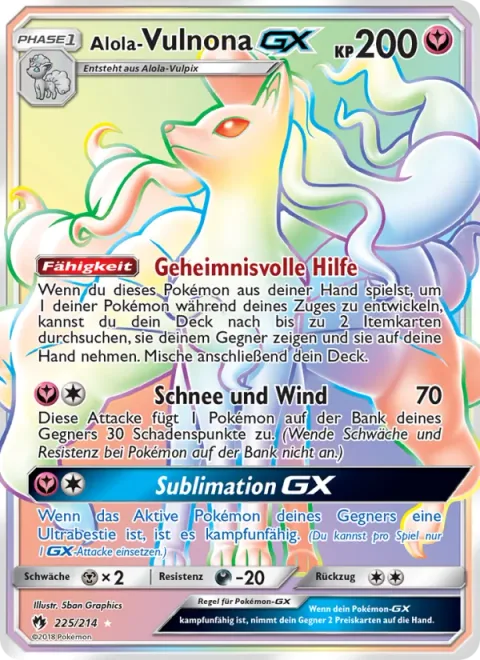 Alolan Ninetales GX [Mysterious Guidance | Snowy Wind | Sublimation GX]