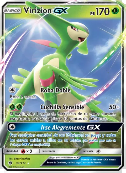 Virizion GX [Double Draw | Sensitive Blade | Breeze Away GX]