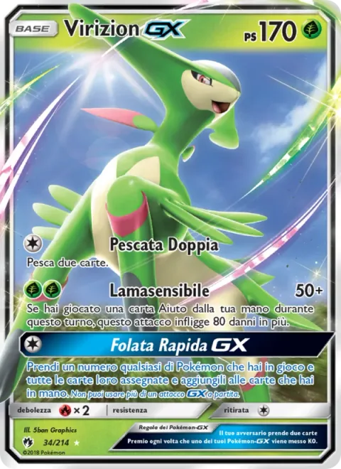 Virizion GX [Double Draw | Sensitive Blade | Breeze Away GX]