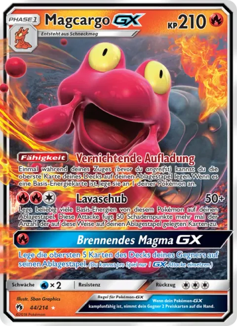 Magcargo GX [Crushing Charge | Lava Flow | Burning Magma GX]