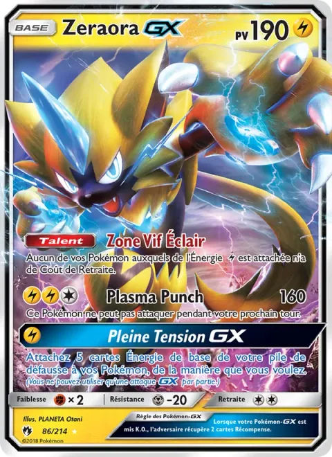 Zeraora GX [Thunderclap Zone | Plasma Fists | Full Voltage GX]