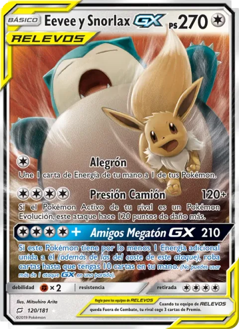 Eevee & Snorlax GX [Cheer Up | Dump Truck Press | Megaton Friends GX]