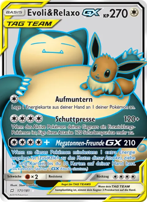 Eevee & Snorlax GX [Cheer Up | Dump Truck Press | Megaton Friends GX]