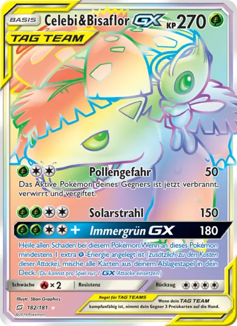 Celebi & Venusaur GX [Pollen Hazard | Solar Beam | Evergreen GX]