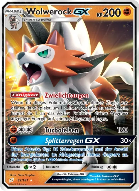 Lycanroc GX [Twilight Eyes | Accelerock | Splintered Shard GX]