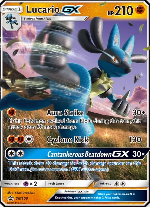 Lucario GX [Aura Strike | Cyclone Kick | Cantankerous Beatdown GX]