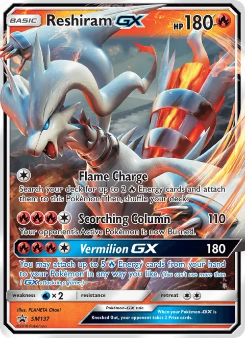 Reshiram GX [Flame Charge | Scorching Collumn | Vermillion GX]