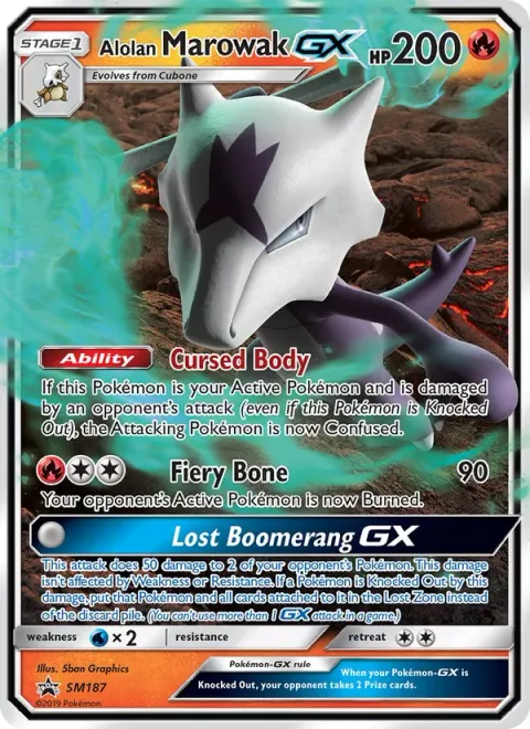 Alolan Marowak GX [Cursed Body | Fiery Bone | Lost Boomerang GX]