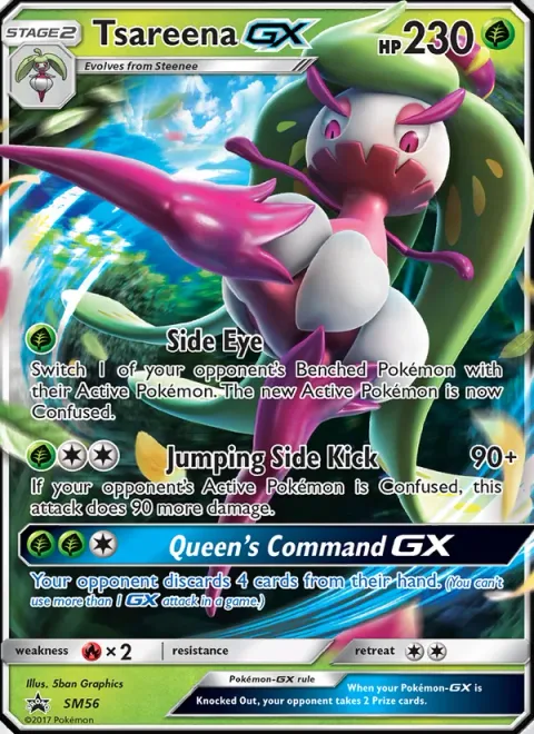 Tsareena GX [Side Eye | Jumping Side Kick | Queen's Command GX]