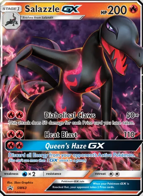 Salazzle GX [Diabolical Claws | Heat Blast | Queen's Haze GX]