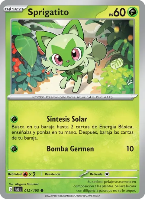 Sprigatito [Gather Sunlight | Seed Bomb]