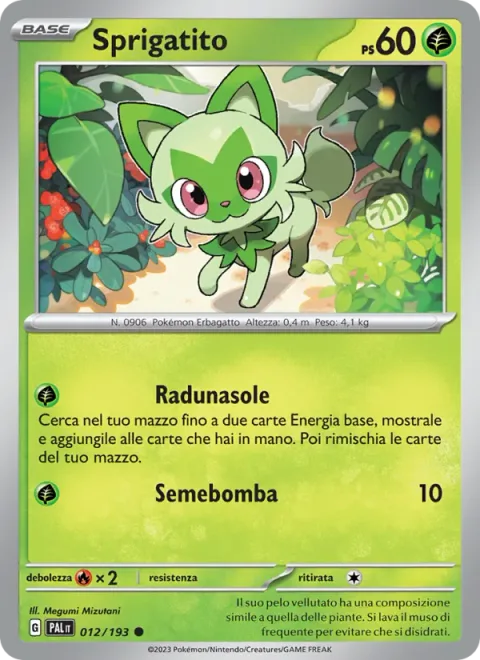 Sprigatito [Gather Sunlight | Seed Bomb]