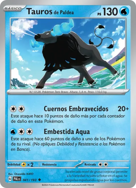 Paldean Tauros [Raging Horns | Aqua Dive]