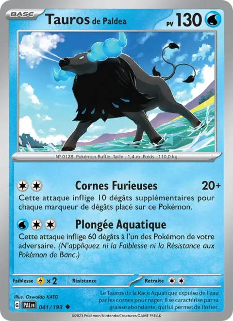 Paldean Tauros [Raging Horns | Aqua Dive]