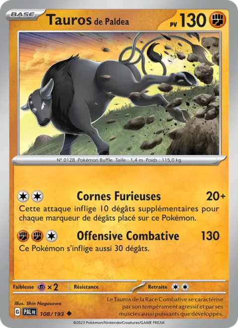 Paldean Tauros [Raging Horns | Combat Tackle]