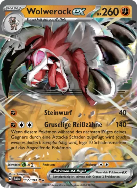 Lycanroc ex [Rock Throw | Scary Fangs]