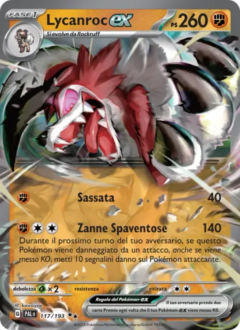 Lycanroc ex [Rock Throw | Scary Fangs]