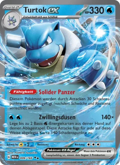 Blastoise ex [Solid Shell | Twin Cannons]