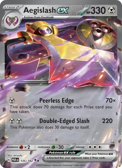 Aegislash ex [Peerless Edge | Double-Edged Slash]