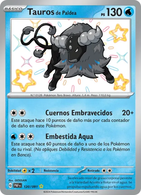 Paldean Tauros [Raging Horns | Aqua Dive]