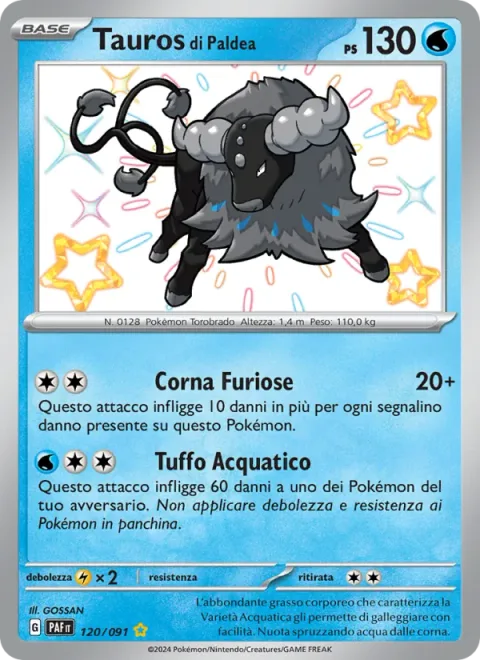 Paldean Tauros [Raging Horns | Aqua Dive]