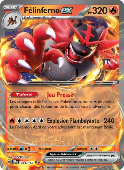 Incineroar ex [Hustle Play | Blaze Blast]