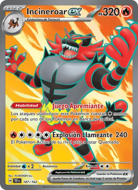 Incineroar ex [Hustle Play | Blaze Blast]