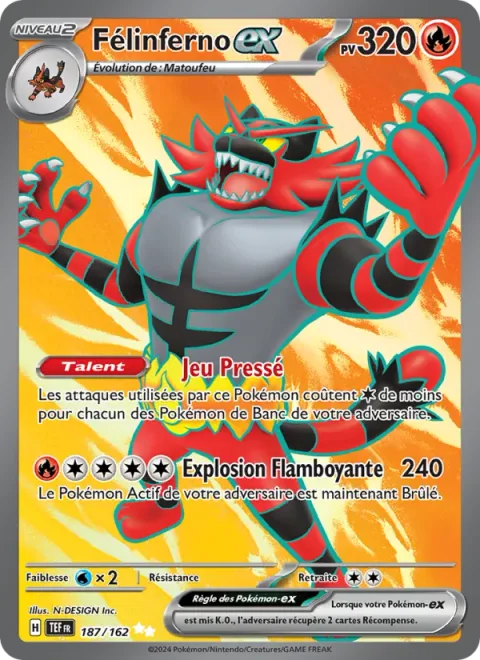 Incineroar ex [Hustle Play | Blaze Blast]