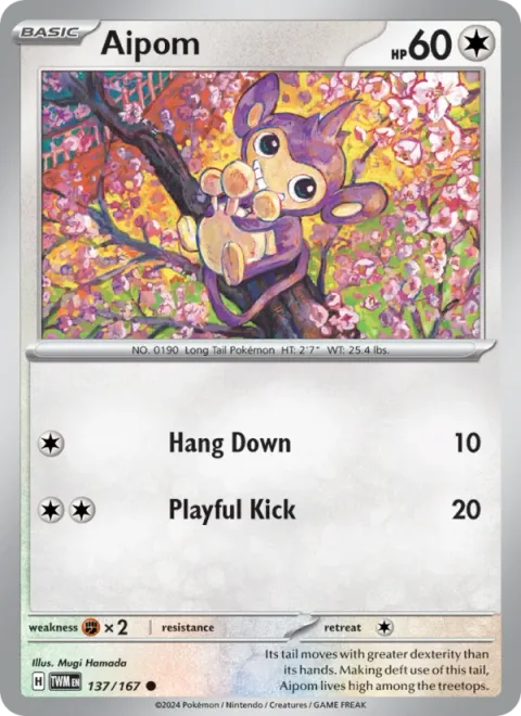 Aipom [Hang Down | Playful Kick]