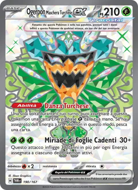 Teal Mask Ogerpon ex [Teal Dance | Myriad Leaf Shower]