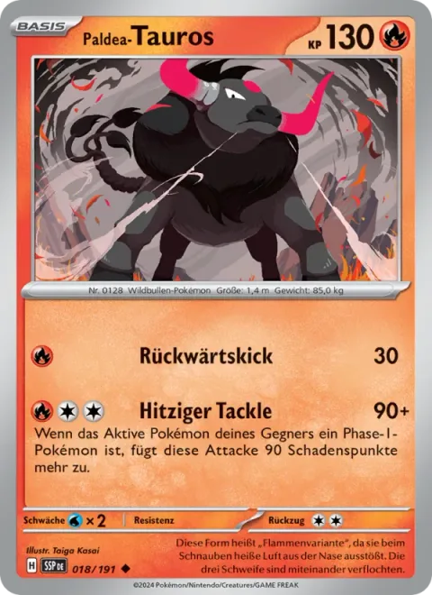 Paldean Tauros [Rear Kick | Spirited Tackle]