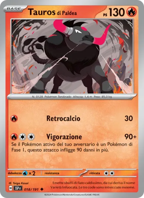 Paldean Tauros [Rear Kick | Spirited Tackle]