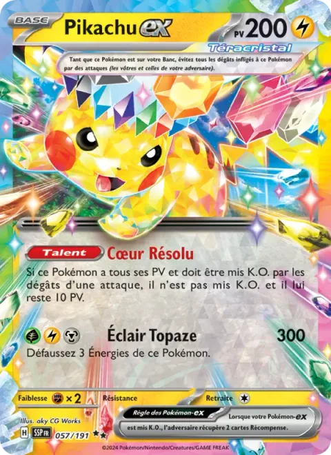 Pikachu ex [Resolute Heart | Topaz Bolt]