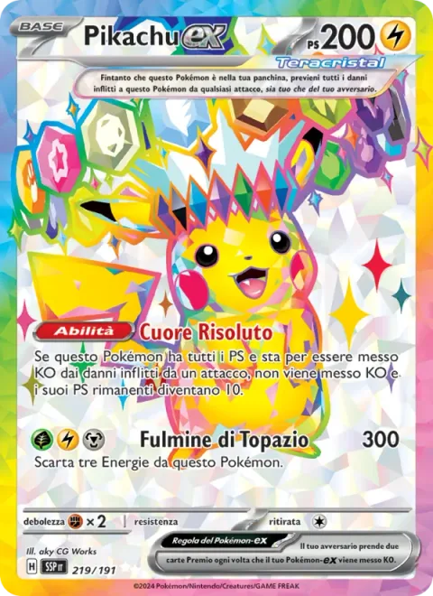 Pikachu ex [Resolute Heart | Topaz Bolt]