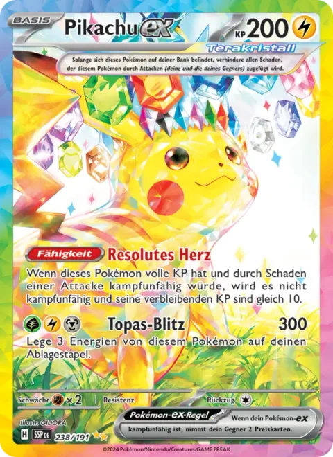 Pikachu ex [Resolute Heart | Topaz Bolt]