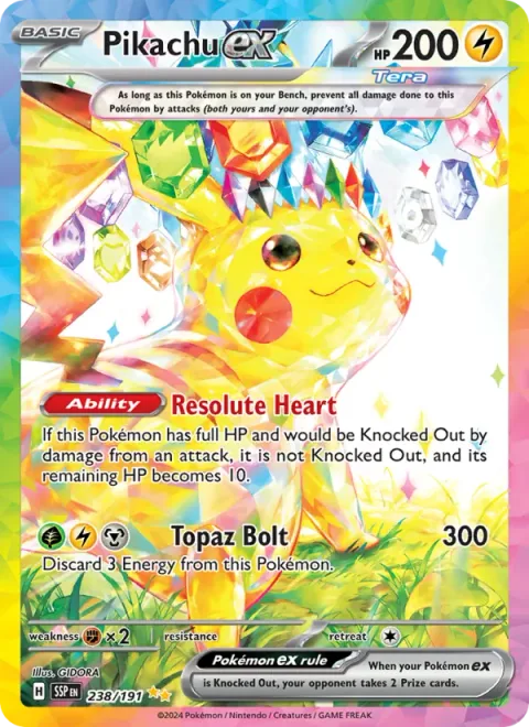 Pikachu ex [Resolute Heart | Topaz Bolt]