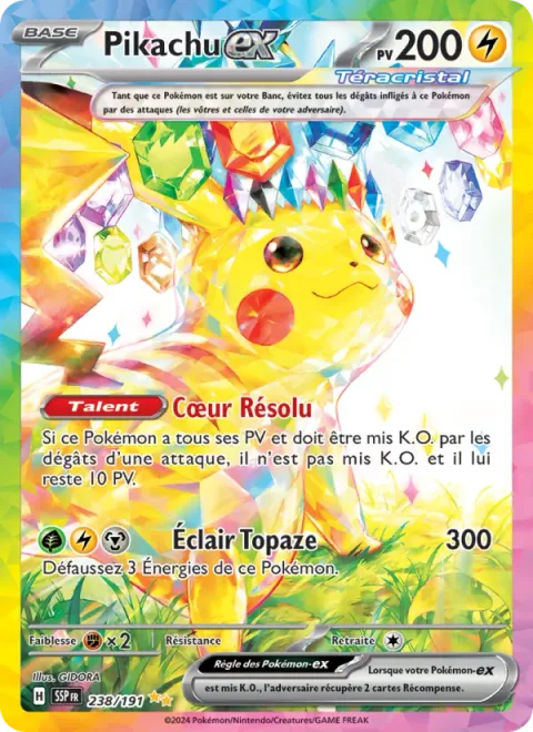 Pikachu ex [Resolute Heart | Topaz Bolt]