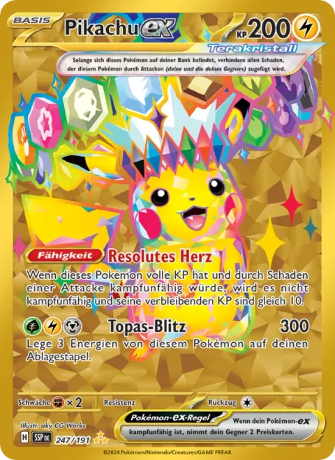 Pikachu ex [Resolute Heart | Topaz Bolt]