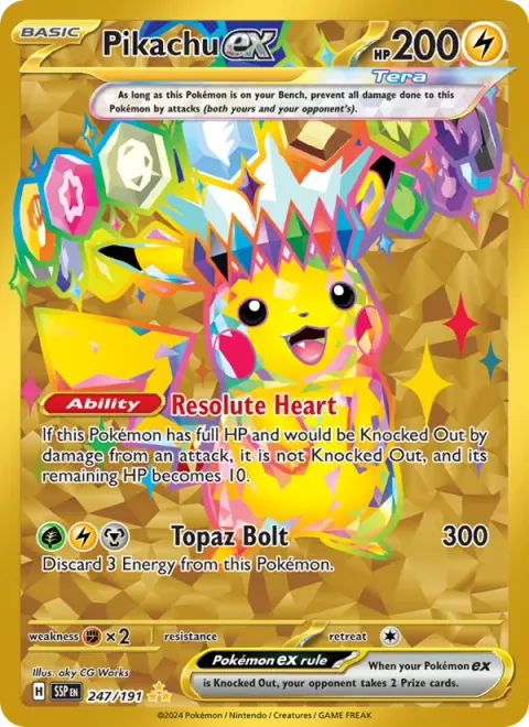 Pikachu ex [Resolute Heart | Topaz Bolt]