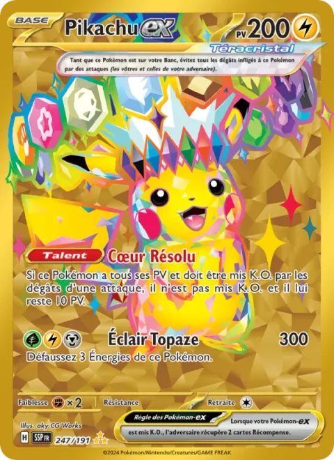 Pikachu ex [Resolute Heart | Topaz Bolt]