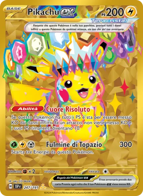 Pikachu ex [Resolute Heart | Topaz Bolt]