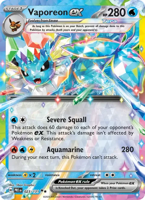 Vaporeon ex [Severe Squall | Aquamarine]