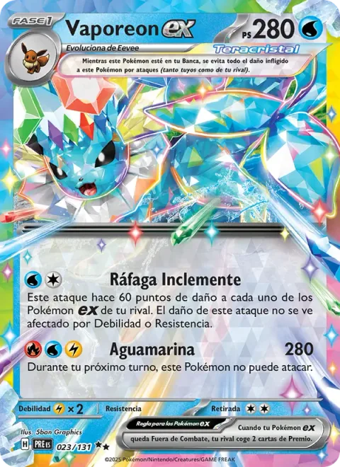 Vaporeon ex [Severe Squall | Aquamarine]