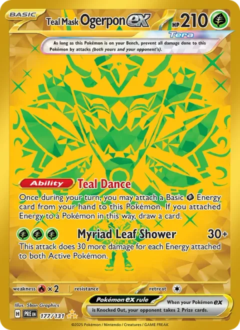 Teal Mask Ogerpon ex [Teal Dance | Myriad Leaf Shower]