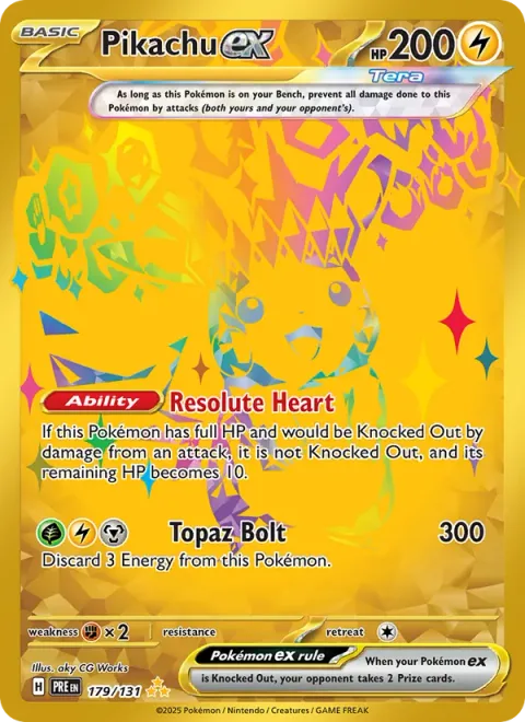 Pikachu ex [Resolute Heart | Topaz Bolt]