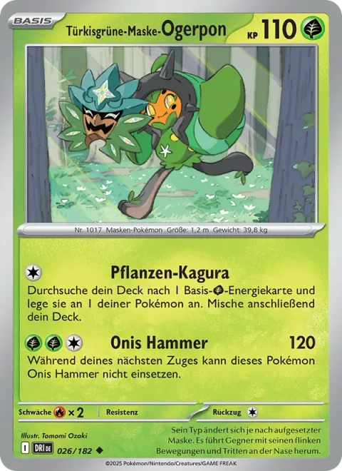 Teal Mask Ogerpon [Grass Kagura | Ogre's Hammer]